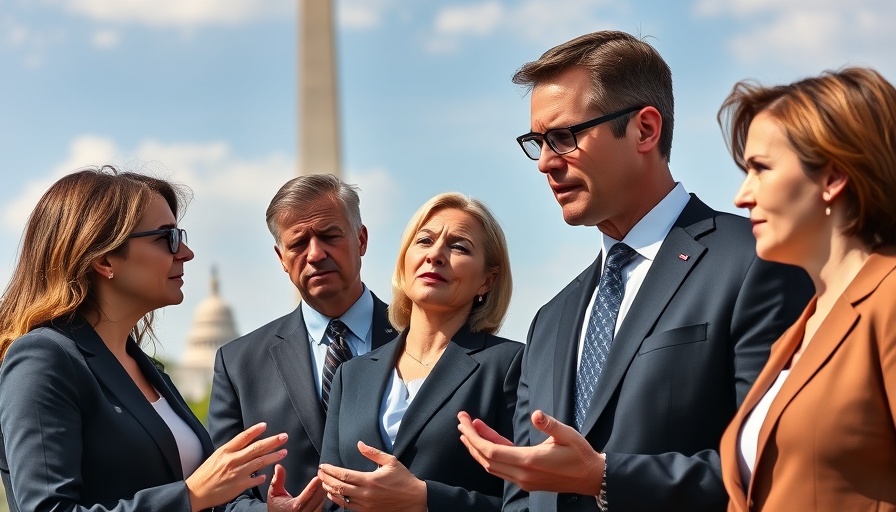 Politicians addressing a media conference in Washington, D.C.
