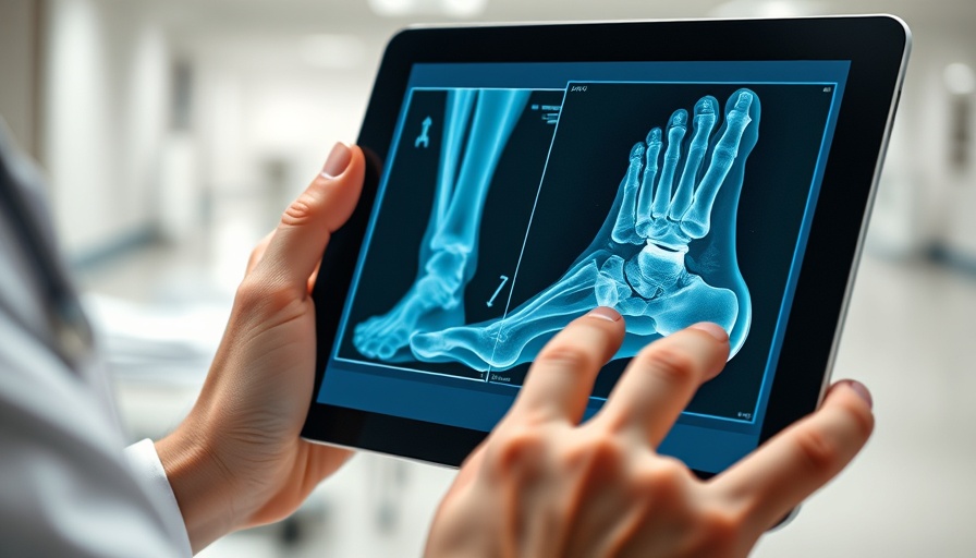 Doctor examining ankle X-ray for avascular necrosis rise after COVID.