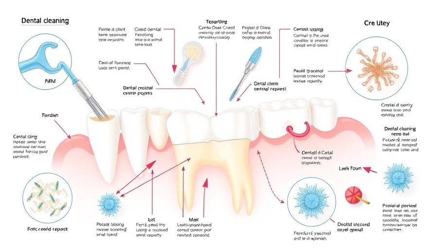 Illustration of sequential herbal irrigation in dental cleaning.