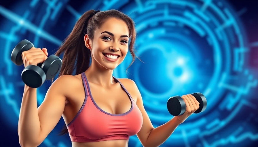 Energetic woman exercising, space-themed fitness, 7 minute chest, triceps, and abs.