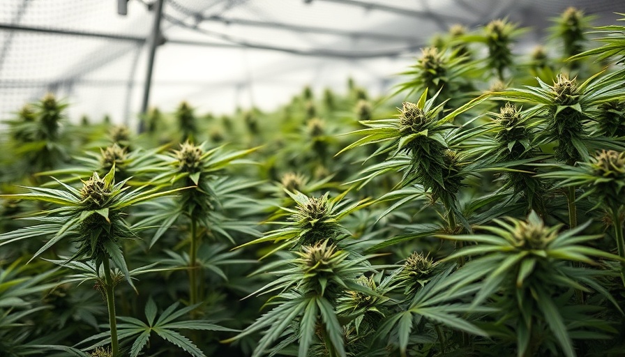 Lush cannabis plants indoors for chronic pain treatment research.