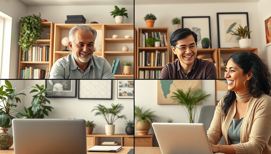 Virtual meeting promoting bioregioning with smiling participants.