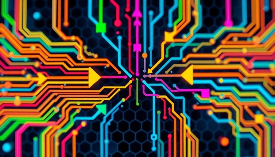 Abstract circuit diagram resembling quantum mechanics.