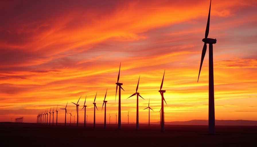 U.S. wind energy turbines at sunset with vibrant sky.