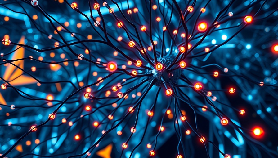 Futuristic neural network symbolizing AI democratization.