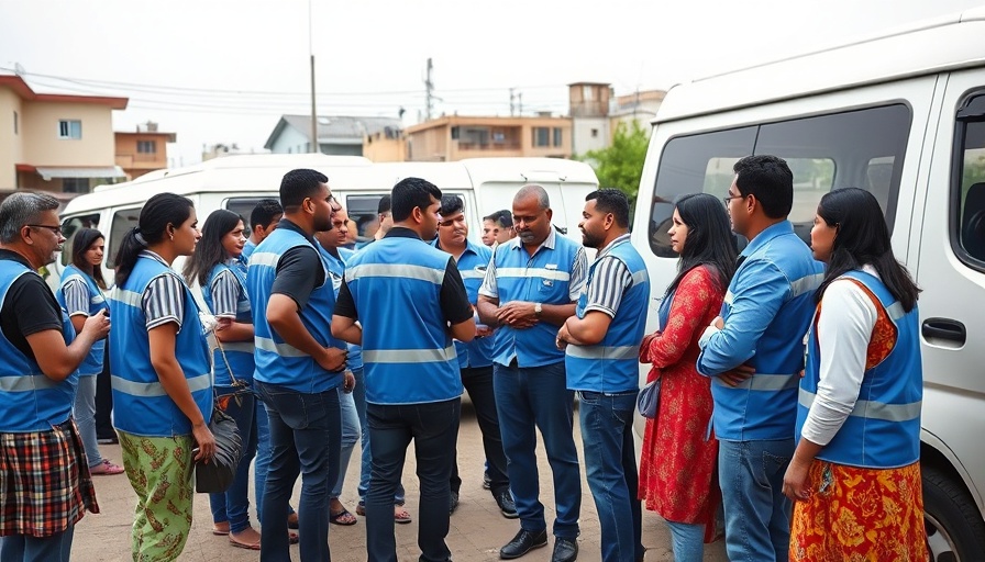 Climate change health discussion in a community setting outdoors.