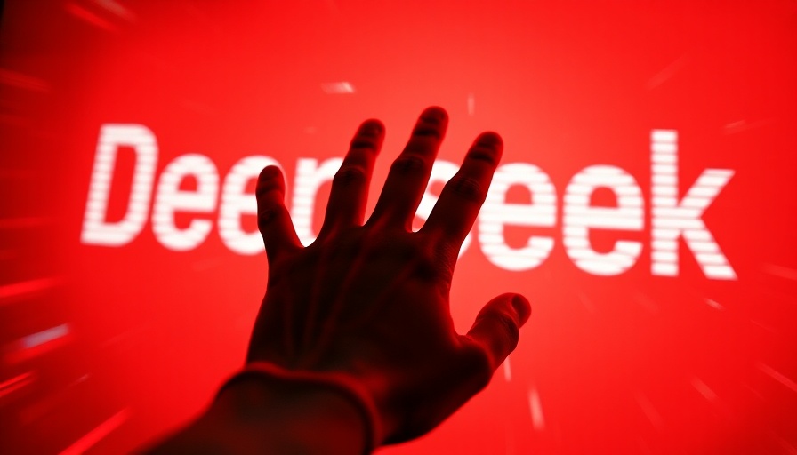 AI Safety digital hand reaching out in glitch art style.