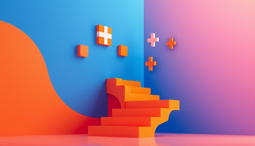 Abstract design with 3D staircase and geometric shapes symbolizing Chinese AI startups.