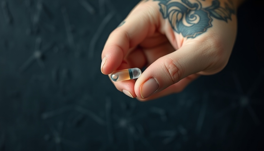 Hand holding a capsule representing AI in drug development