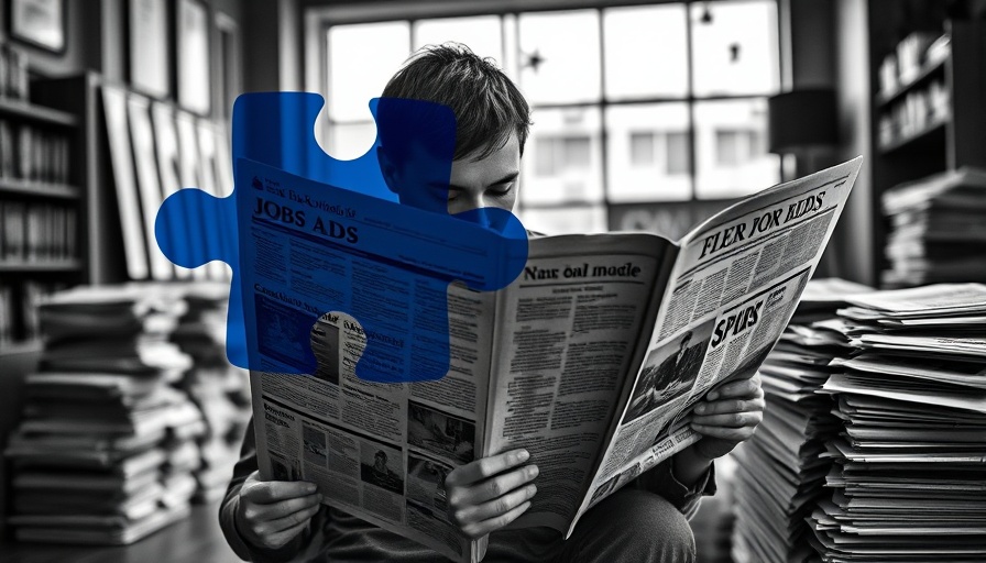 Creative LinkedIn AI job search concept image with blue puzzle overlay.