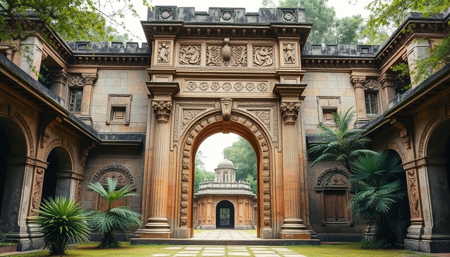 Heterarchy concept depicted by ancient stone structure.