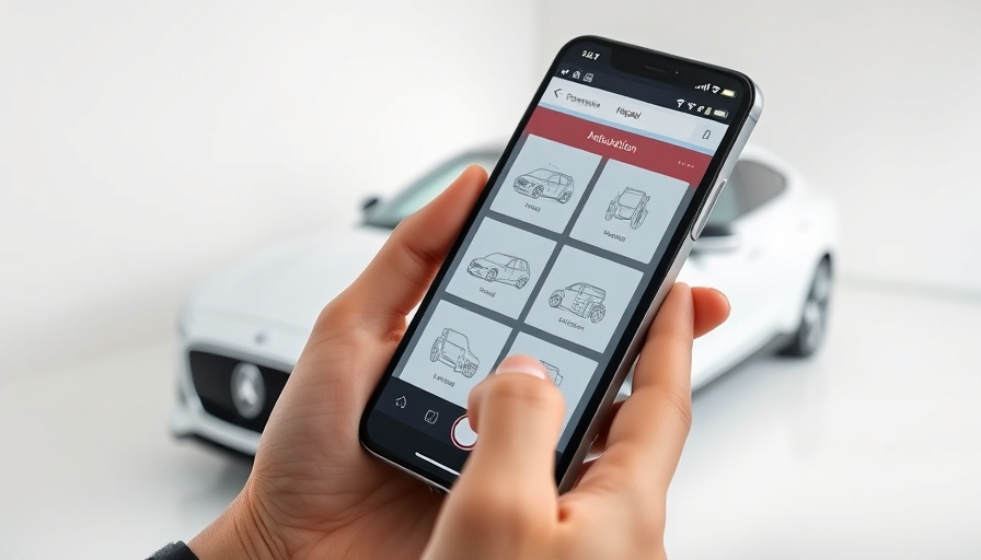 Smartphone with AI-powered vehicle inspection app interface.