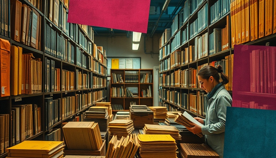 Vintage archival collage illustrating data archiving history.