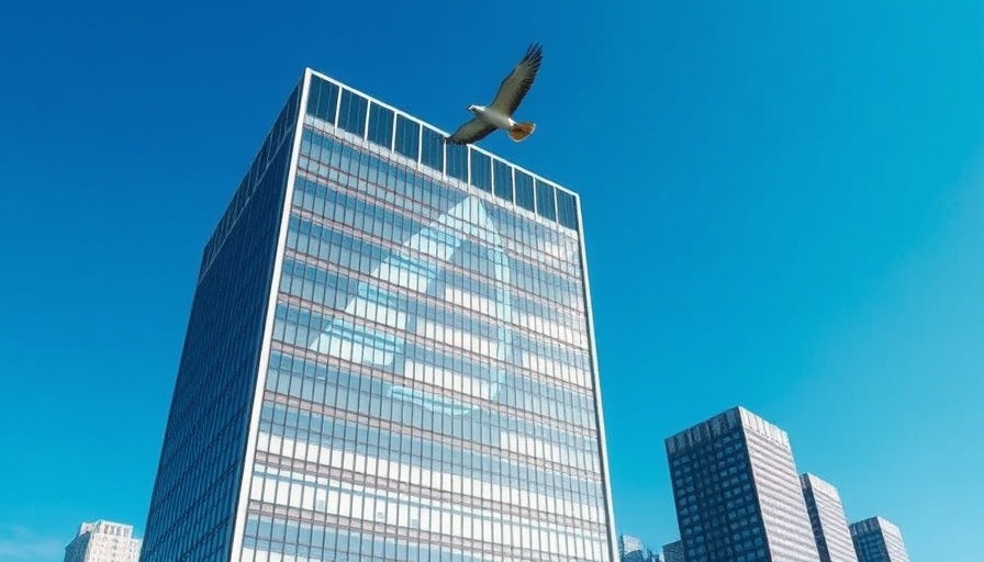 High-rise building with logo and bird flying, AI Copyright Lawsuit context.