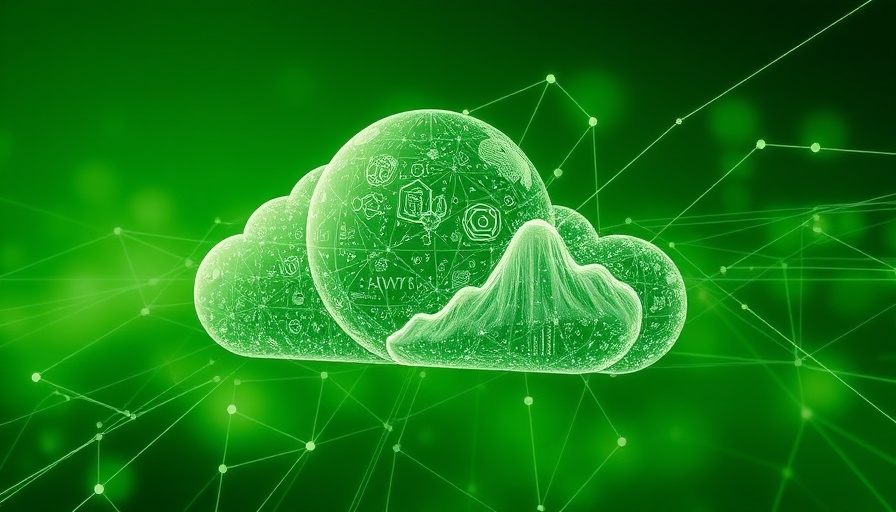 Cloud AI sustainability concept with digital globe overlay and network.
