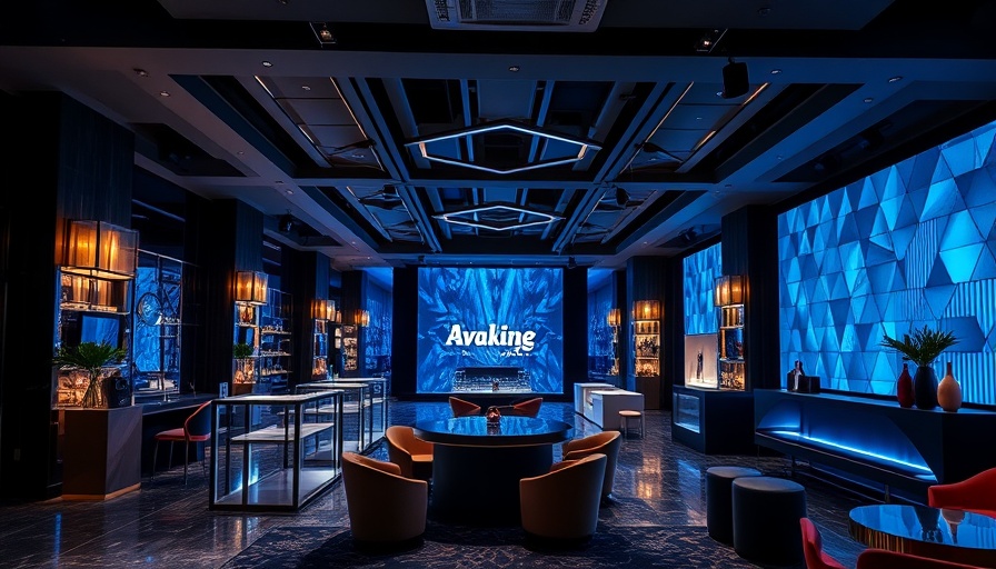 Elegant branded activation setup in a modern lounge with creative design.