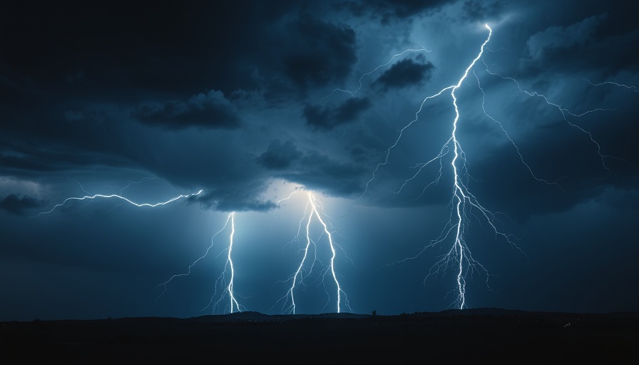 DeepSeek AI energy impact visualized with dramatic lightning