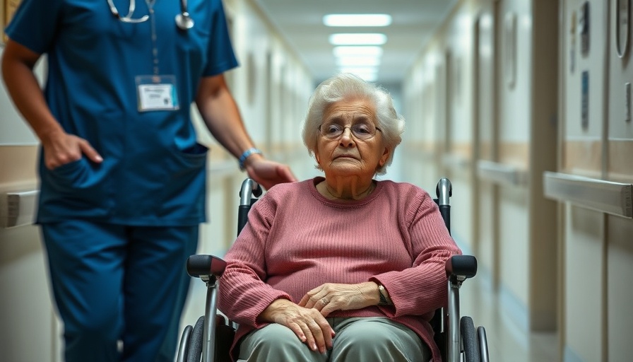 Nursing Home Abuse Lawyer Selection: Elderly woman assisted by staff.