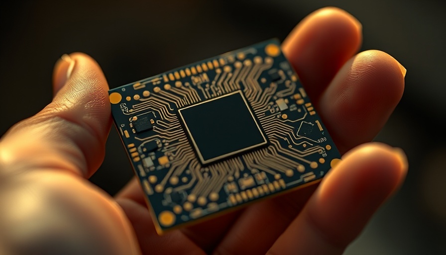 Microsoft quantum computer chip held in hand, close-up view.
