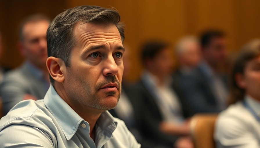 Serious man speaking at a conference on using copyrighted materials for AI.