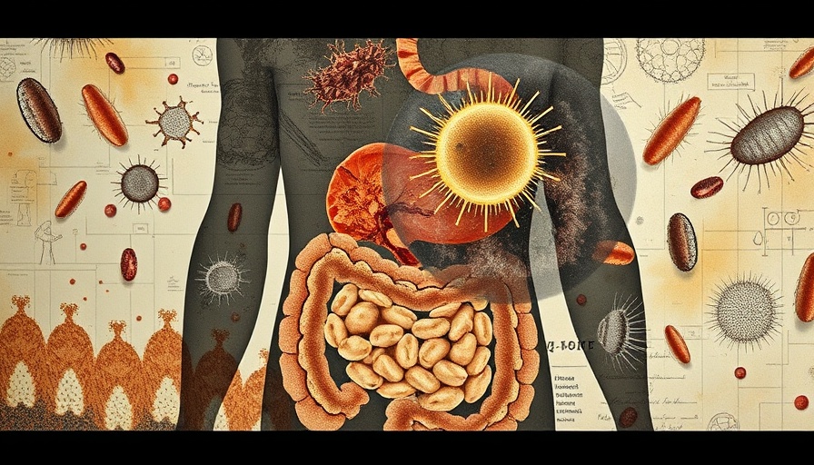 Abstract illustration of microbes in inflammatory bowel disease