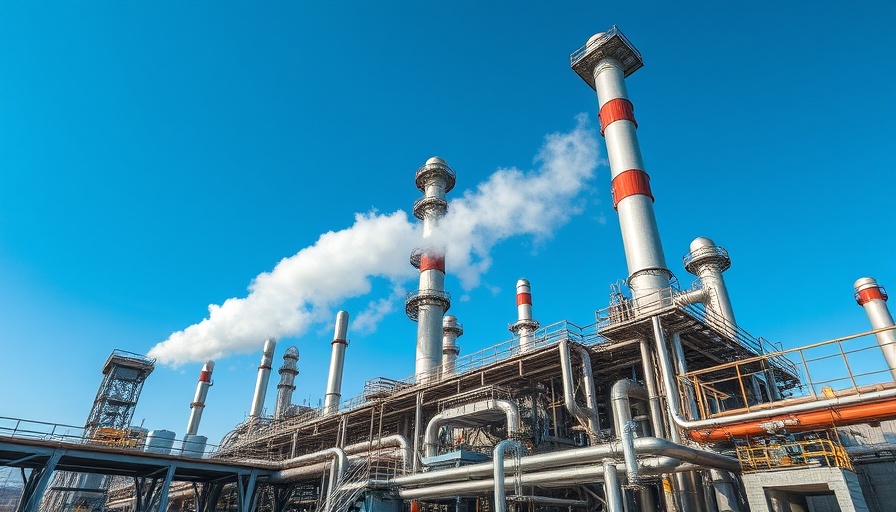Industrial facility showcasing carbon dioxide separation technology.