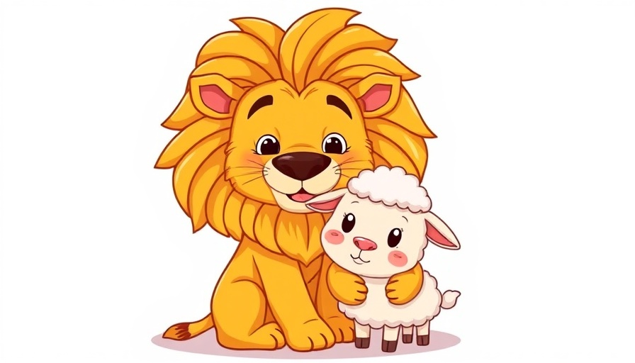 Cartoon lion and sheep representing March Market Volatility relationship.