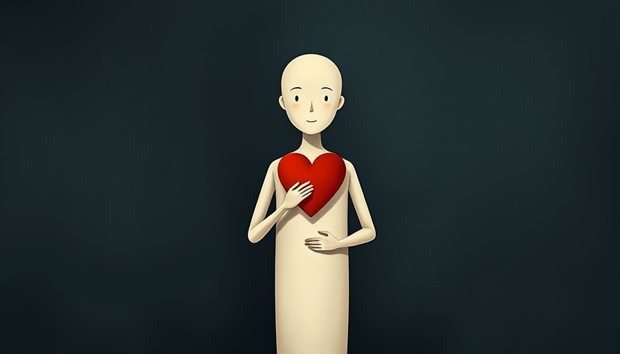 Minimalistic figure with heart symbol, believe that you are enough.