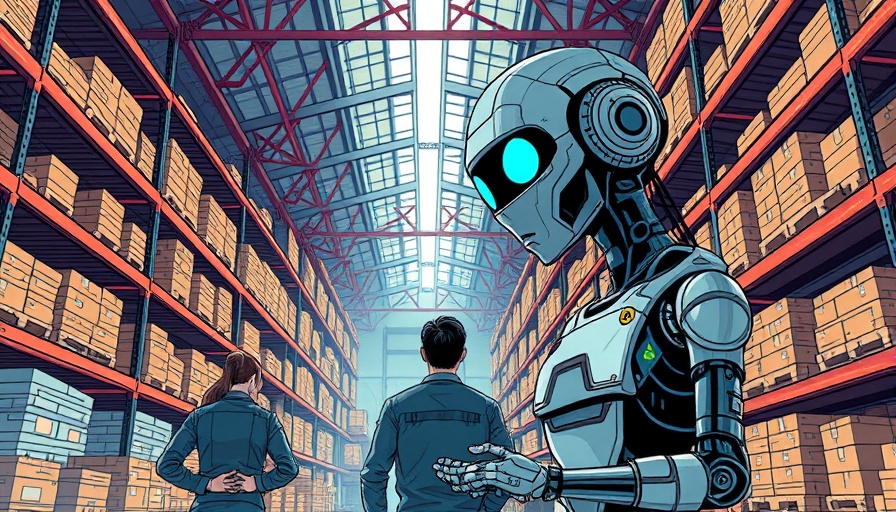 Futuristic scene illustrating relationships with technology and AI.