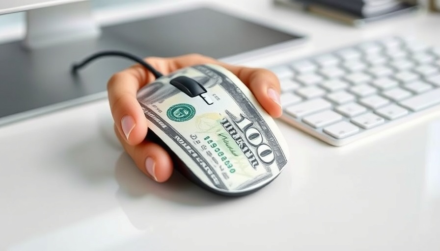 Computer mouse shaped like a dollar bill symbolizing financial challenges.