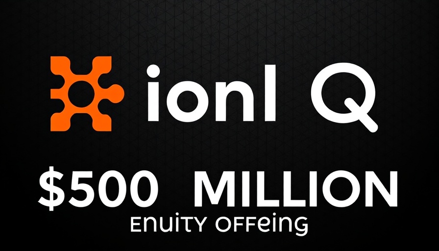 IonQ equity offering graphic with logo and bold text