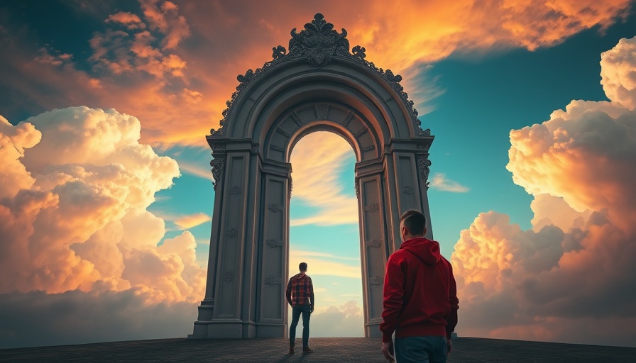 Contemplative person facing doorway in sky - 3 Questions to Ask Yourself Before Trying Something New.