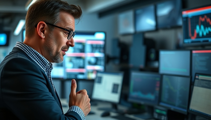 Tech professional discussing high-speed internet in a modern lab.