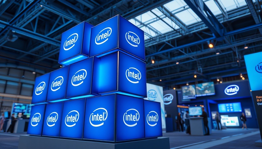 Blue Intel cubes at a tech exhibit suggest Ohio chip factory delay.