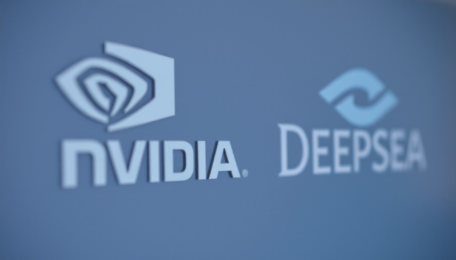 Close-up of blurred Nvidia and Deepsea logos, highlighting mystery.