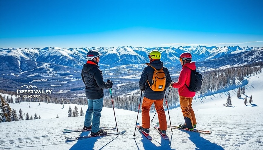 Skiers enjoy the scenic view at Deer Valley Ski Resort.