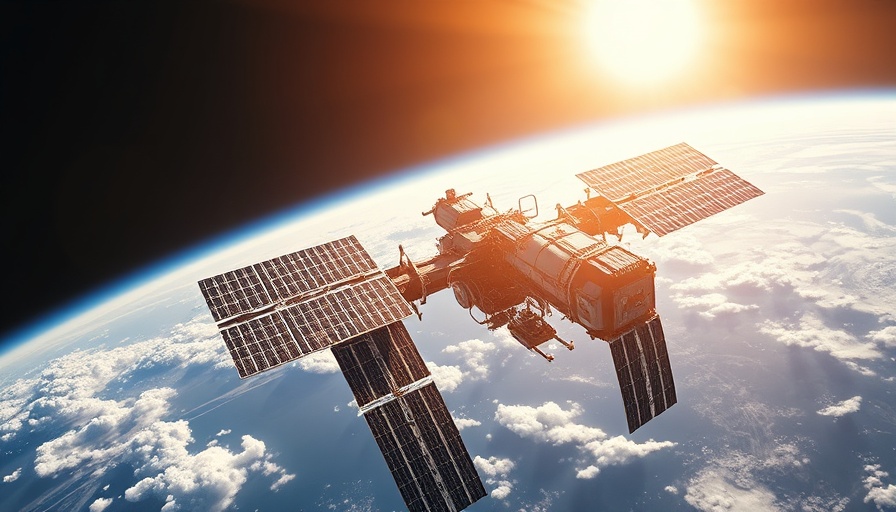 Space station orbiting Earth representing data centers in space.