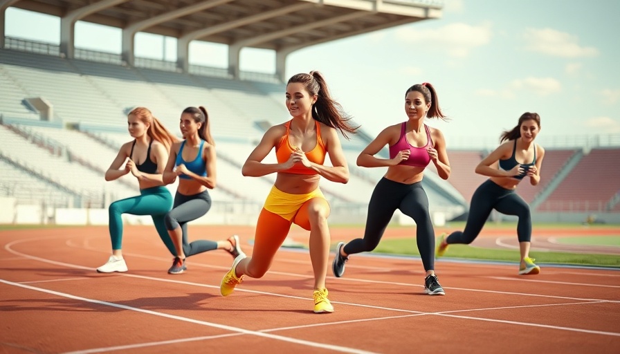 Women exercising to make exercise less boring on a running track.