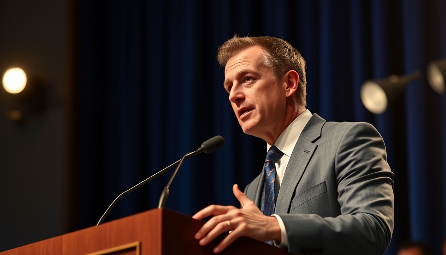 Man addressing an audience on stage, Aspiration Investor Fraud theme.