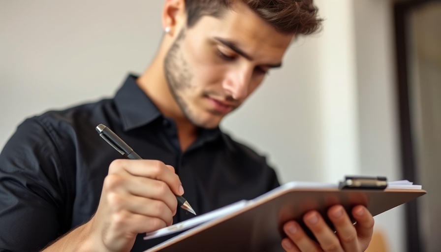 Person writing on a clipboard focused on job opportunities, indoor setting.