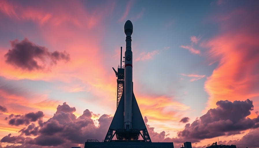SpaceX Starship on launch pad at sunset