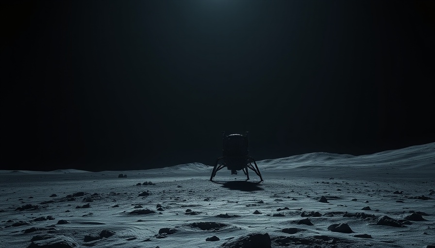 Lunar lander silhouette on moon surface, depicting lunar economy concept.