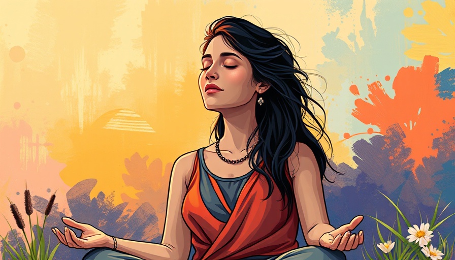 Woman meditating in colorful nature for self-care lessons for burnout recovery.