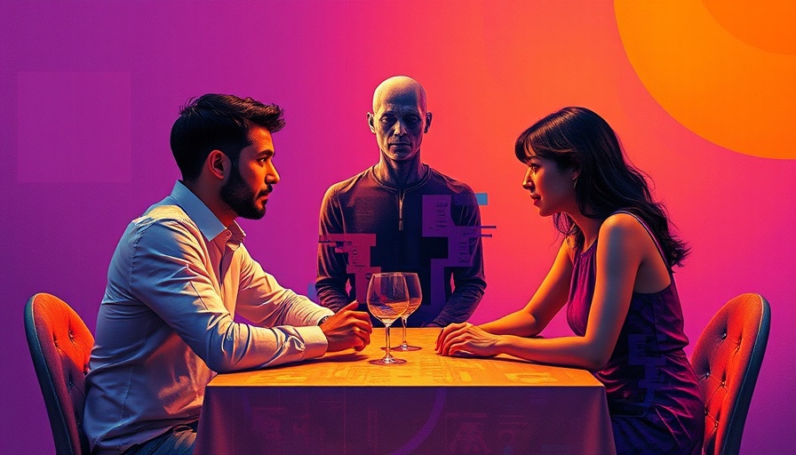 Abstract collage of dining scene highlighting AGI's societal impact
