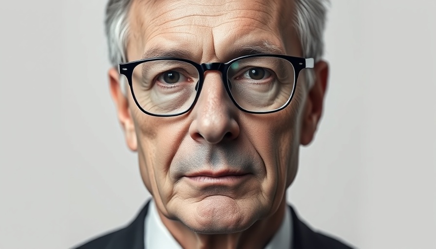 Grief as Ritual: Distinguished older man with glasses, calm expression in monochrome.