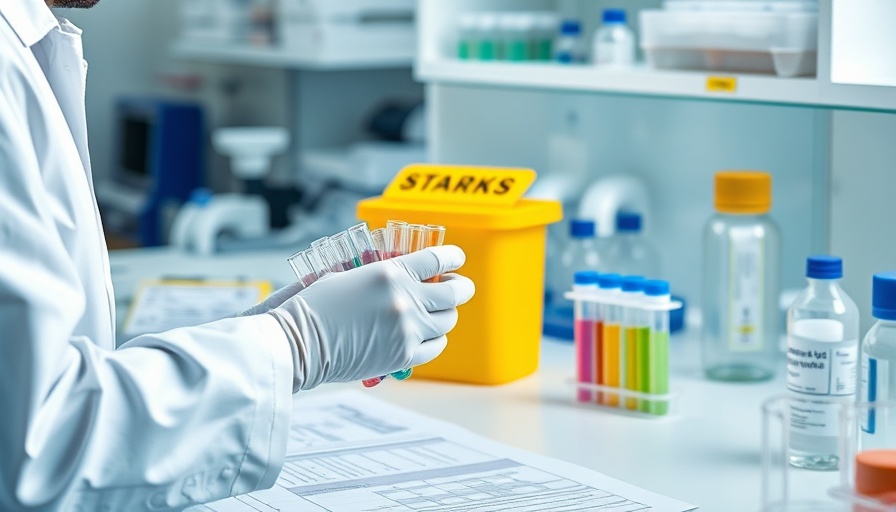 Scientist in lab examining test tubes for HIV prevention research.