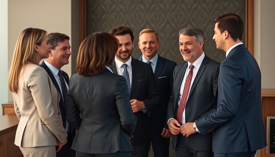 Formally dressed group in discussion, AI censorship investigation.