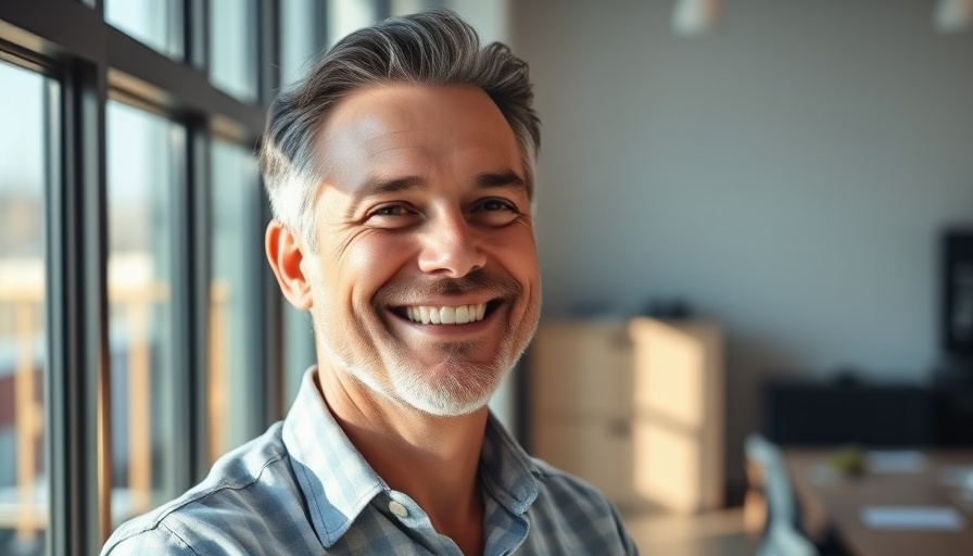 Quantum Belief Management expert standing confidently beside window