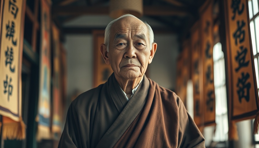 Elder in traditional attire experiencing a spiritual awakening.