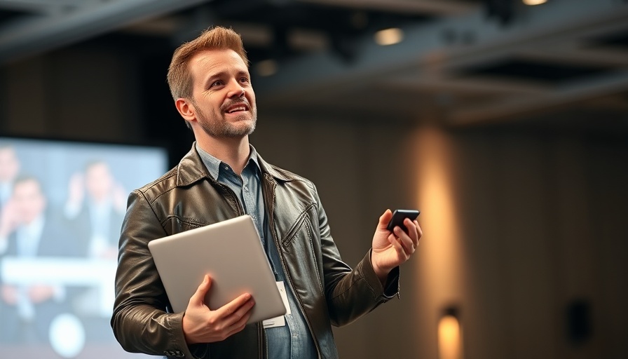 Confident speaker discussing Nvidia AI market challenges at a conference.